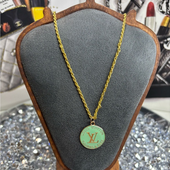 Louis Vuitton Jewelry - repurposed Louis Vuitton Trunks & Bags charm on unbranded necklace